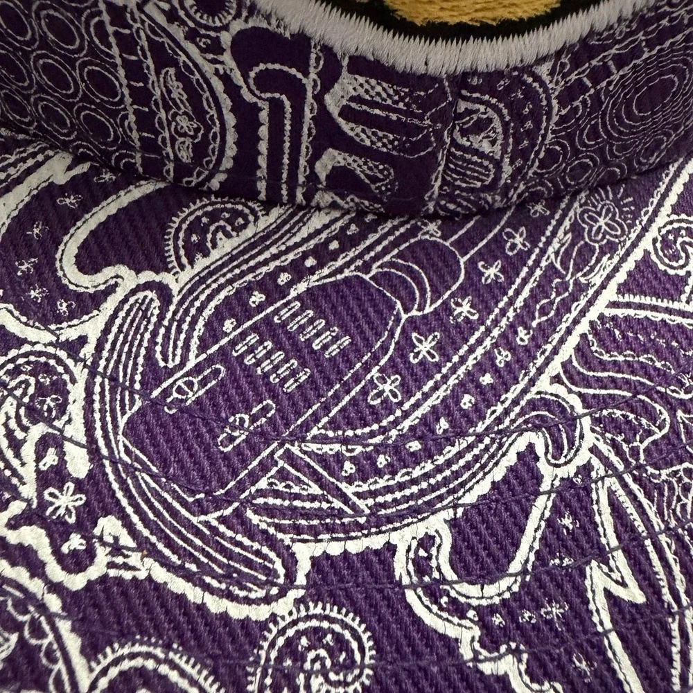 Los Angeles Lakers Adidas Fitted Hat Size‎ 7 3/4 7.25 AOP Paisley All Over Print